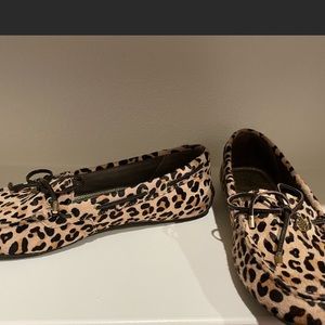 Sperry leopard print driving shoe